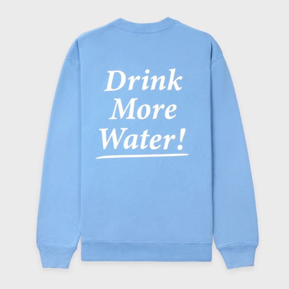 XS - Like New - Sporty & Rich - Drink More Water Graphic Light Blue Sweatshirt